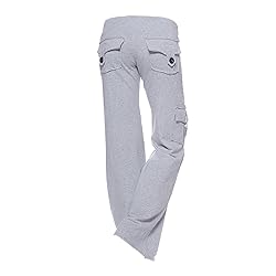 DASAYO Womens Stretchy Flare Leggings Button Wide