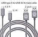 USB C Cable USB 3.0 Cable - External Hard Drive USB C Fast Charging Cable - Nylon Braided Cable For MacBook Nexus Samsung Galaxy S7 Android Nexus 6P and Other Type C Devices-2 Pack-3.3ft & 6,6ft