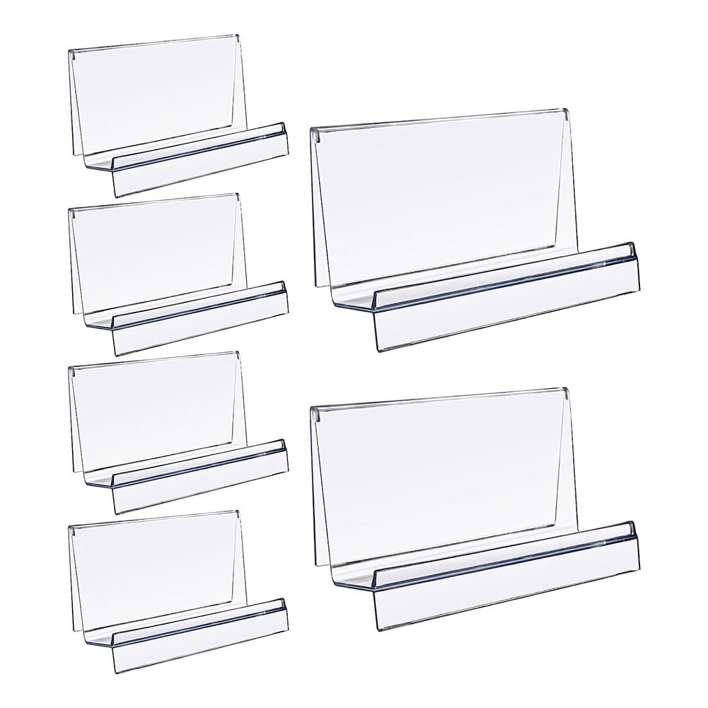 Dedjgoo 6 Pack Purse Display Stand Acrylic Clear Acrylic Wallet Display Stand for Jewelry CD Organizer A