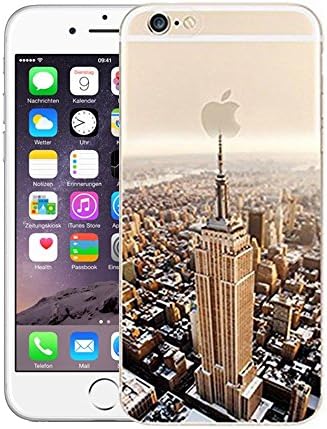 Dialoo® Ultra Thin Case for iPhone 6 6S Silicone Extra Secure (Empire State Building 2)