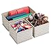 mDesign Soft Fabric Dresser Drawer and Closet Storage Organizer for Kids/Toddler Room, Nursery, Playroom, Bedroom - Chevron Zig-Zag Print - Organizing Bins in 2 Sizes - Set of 12 - Taupe/Natural