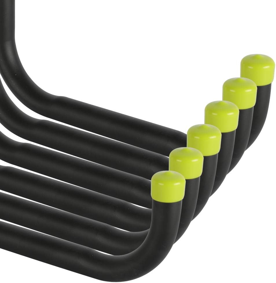FEED GARDEN Garage Storage Utility Hooks Heavy Duty Ladder Hooks 8'' Large Hook Indoor/Outdoor Use for Tools, Bikes, Water Pipes, Black, 6 Pack - - 