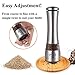 Homekitchenco Electric Salt and Pepper Grinders - Battery Operated, Stainless Steel with Ceramic Mill and Led Light (Pack of 1 Mill) - Easy Adjust Grinder Coarseness, Powerful Motor for Rock Salt