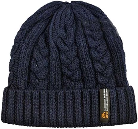 Elegari Men's Woolen Knit Navy Thick Winter Snow Ski Warm Slouchy Beanie Hat Skull Cap