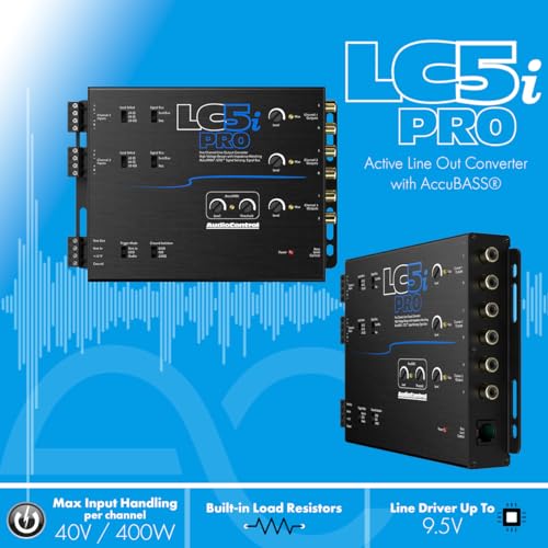AudioControl LC5iPRO 5-Channel Line Out Converter with AccuBASS, Superior Sound Quality Audio with Seamless Integration, ACR-1 Dash Remote Included