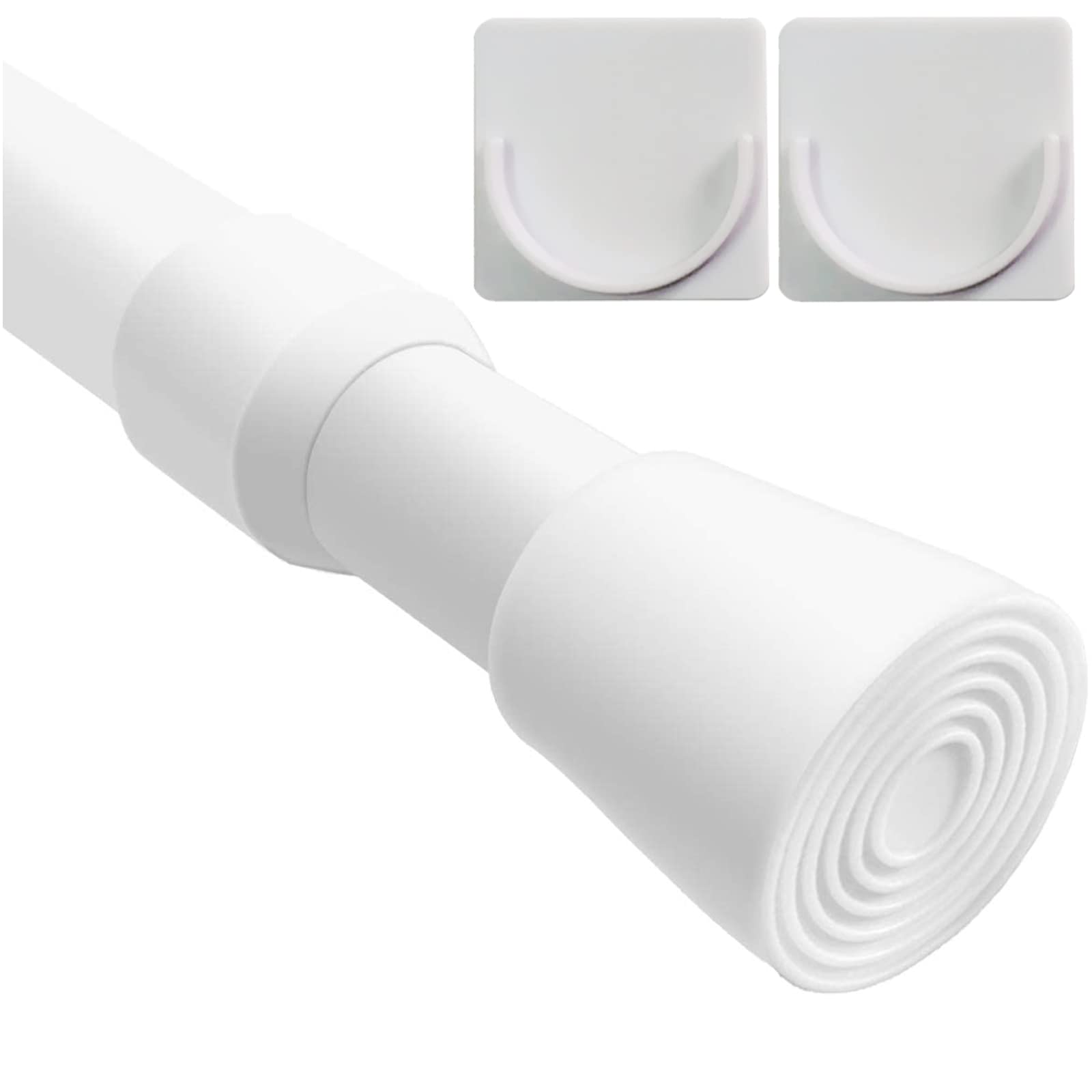 1PC Extendable Curtain Pole for Wardrobe Tension Rod with 2PC Holders Adjustable Curtain Pole Extendable for Bathroom, Windows 103-190 Cm/40.5-74.8 Inch(Diameter:22mm)