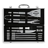 Flamen 14 Piece Stainless Steel BBQ Barbecue Grill Tool Set (13 Tool and 1 Aluminum Case) (Kitchen)
