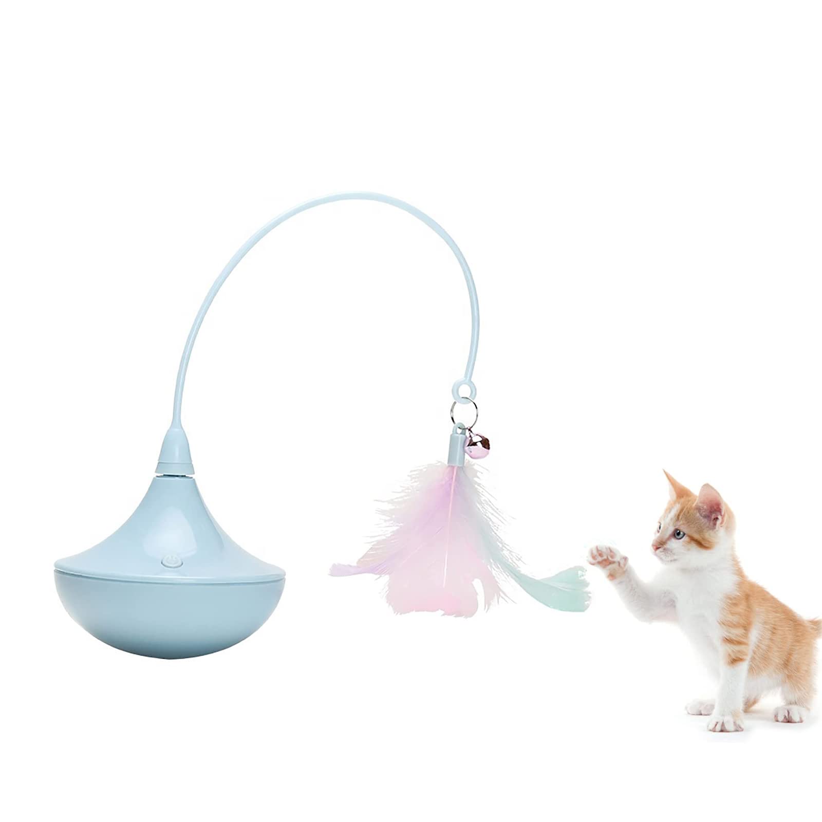 ooazbhy cat toy for indoor cats adult, interactive catnip toys, Replaceable Bird Feather Pet Teaser for Play, Exercise, Activity & Fun (Green)