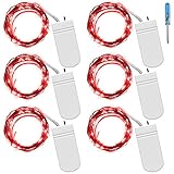 SENHAI Fairy String Lights with Screwdriver, Set of 6 LED Lights Copper Wire, 20 LED Bulbs for Bedroom House Party Wedding Concert Festival Halloween Christmas Tree Decoration - Red