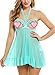 Avidlove Womens Lingerie Halter Chemises Strappy Babydoll Nightwear,Green,Medium