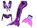 FunTrade Girls Sparkle Mermaid Tail with Mono Fin Swimmable Swimwear Four Pcs