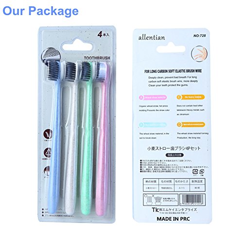 image for Allentian Activated Charcoal Toothbrushes Soft BPA Free, Made in Japan