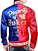 Harley Quinn Jacket in Red & Purple Satin Fabric (Large)