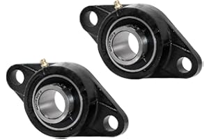 MAPLE ACE UCFL205-16 Oval Flange Bearing 1" Bore, 2-Bolt Self-Aligning, Solid Base, Heavy Duty (Qty 2)