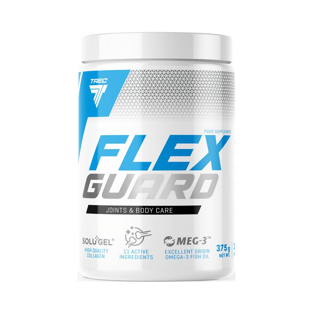 TREC Nutrition Flex Guard - Wildberry - 375g Powder - Complex Dietary Supplement with Collagen, MSM, Glucosamine, Omega-3, and Hyaluronic Acid for Joint Support and Mobility