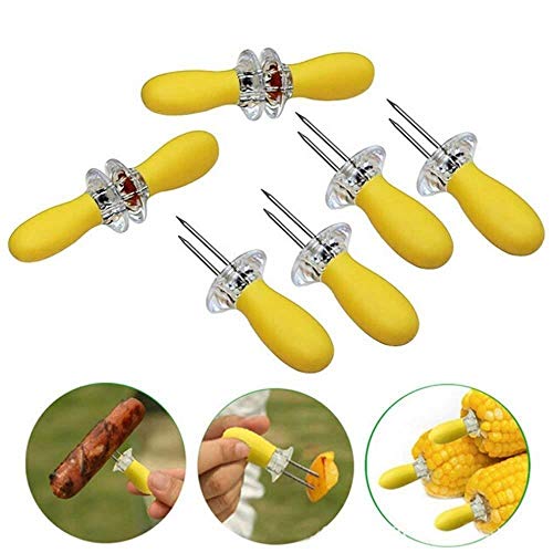 Ansuyai Corn Holders Forks Perfect For Hot Dog Meat Fruit Forks Kitchen BBQ Accessories(8 Pcs)