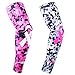 COOLOMG (1 Piece) Ribbon Breast Cancer Awareness Arm Sleeve Basketball Baseball Football Youth Adult Pink L