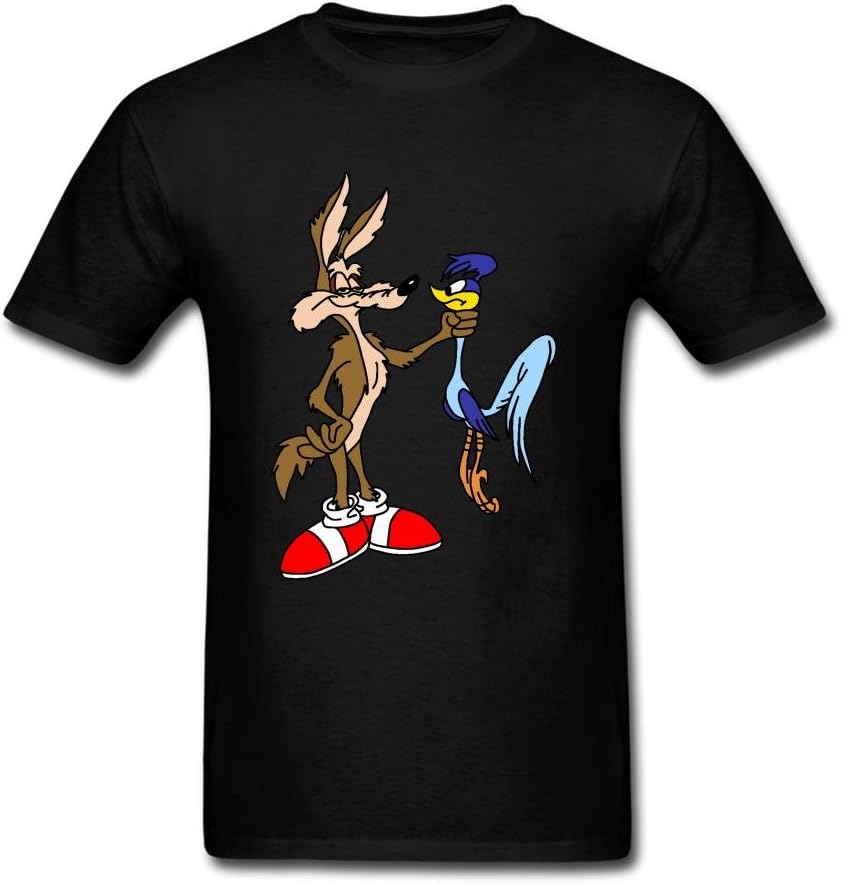 OMANED Men's Wile E Coyote And The Road Runner T shirt