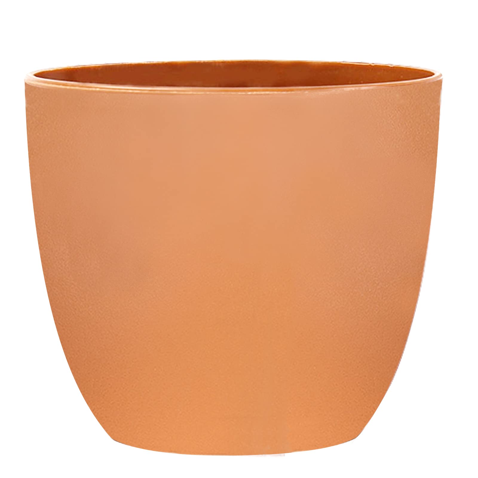Muzhira Plant Pots, 18cm Thicken Plastic Planter with Drainage Holes, Plant Container Indoor Gardening Pot for Indoor and Outdoor Garden - Orange
