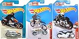Motorcycles Hot Wheels Off Road & Police Cycle 3 vehicle set HW450F Dirt Bike #164 & Canyon Carver Cycle #48 Street Stealth #219