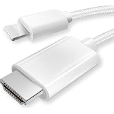 iPhone to HDMI Cable 1080P@60Hz HD Display Sync Screen Connector for iPhone 14 13 12 11 X iPad to TV HDTV Monitor Projector, 