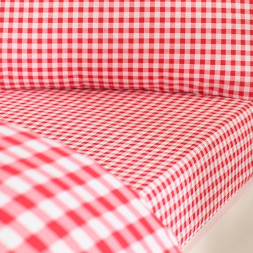 Catherine Lansfield Bamford Gingham Check Double Fitted Sheet Red