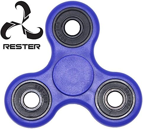 RESTER Hybird Tri Hand Spinner Fidget Toy ABS Material Ceramic Bearings 608 Si3N4 For 1-3mins Spinning(Blue)