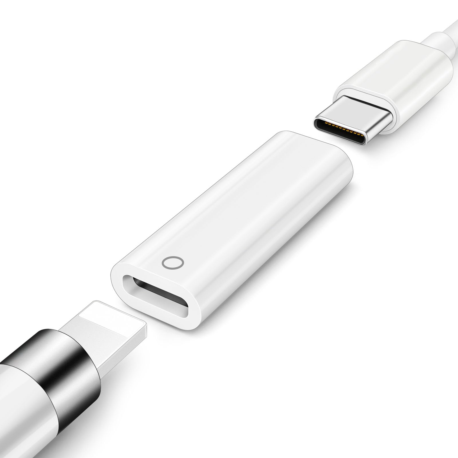 Pencil Charger Adapter for Apple Pencil 1st Generation, USB C to for Lightning Adaptor Charging Dongle Connector Accessories USBC Pairing for iPad 10th Gen 11 A16, USB-C to iPencil 1st Gen Adapter