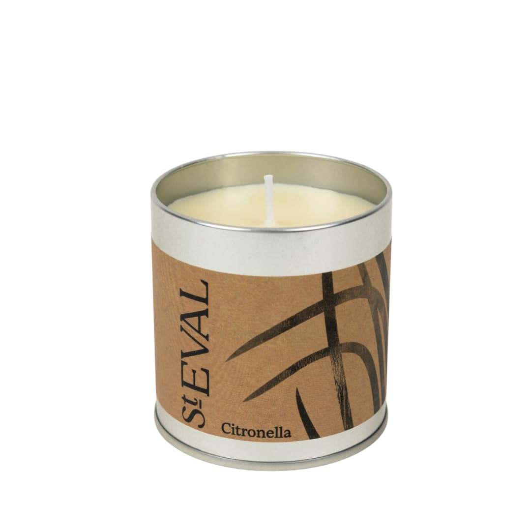 St. Eval Scented Tin Candle - Wax - Refreshing Fragrance - Range of Refreshing Scents - Made in Cornwall - 45 Hours Burn Time - Great Gift (Citronella)