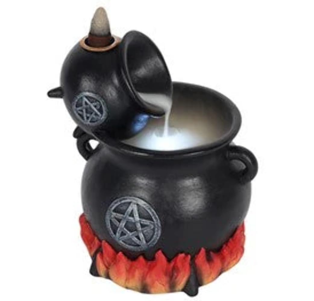 Spirit of Equinox Cauldrons With Flames Bac k Flow Incense Cone Burner