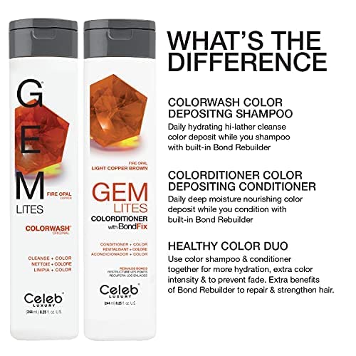 Celeb Luxury Color Depositing Conditioner - Color Refresher with Bondfix Bond Rebuilder, Viral and Gem Lites, Pairs with Colorwash