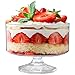 Disposable Pedestal Trifle Bowl, 3 Pack – 8” Round Clear Elegant Plastic Food and Dessert Server With Decorative Base for Buffet Tables, Parties and Events - Ultra Durable and Reusable - by Prestee