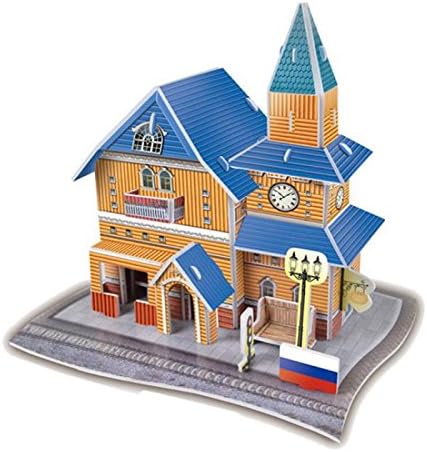Railway Station 3d Paper Puzzles Building Model Children Gift Creative Educational Toys For Children