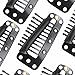Tinksky 20pcs 10-Teeth Snap-Comb Wig Clips with Rubber for Hair Extension (Black)