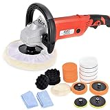Goplus 7 Inch Electric Car Polisher 6 Variable Speed Buffer Waxer Sander Detail Boat w/Case (Complete Set)