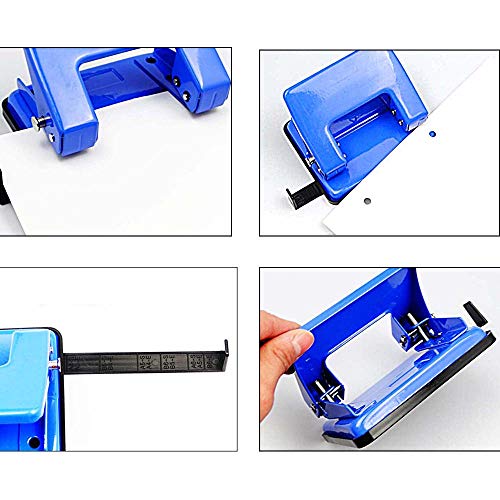 Hand Metal Two Hole Punch Squeeze 20 Sheet Heavy Duty Padded Handle Puncher for School, Home and Office