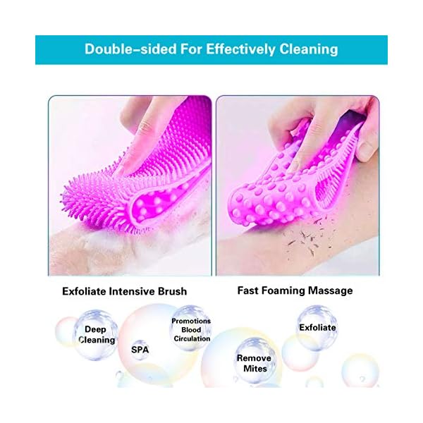 Silicone Shower Brush, Body Scrubber for Shower - Exfoliating Double-Sided Body Back Scrubber - Silicone Body Scrubber…