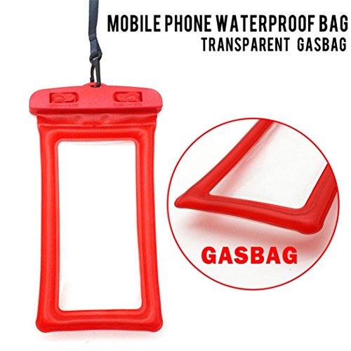 Sagton Waterproof Phone Case,Floating Pouch Night-Visible Smartphone Dry Bag for iPhone X/8/8 Plus/7/7 Plus/6S/6/6S Plus/SE/5S/5C,Samsung Galaxy S8/S8 Plus/Note 8 6 5,up to 6 inch diagonal (Red)