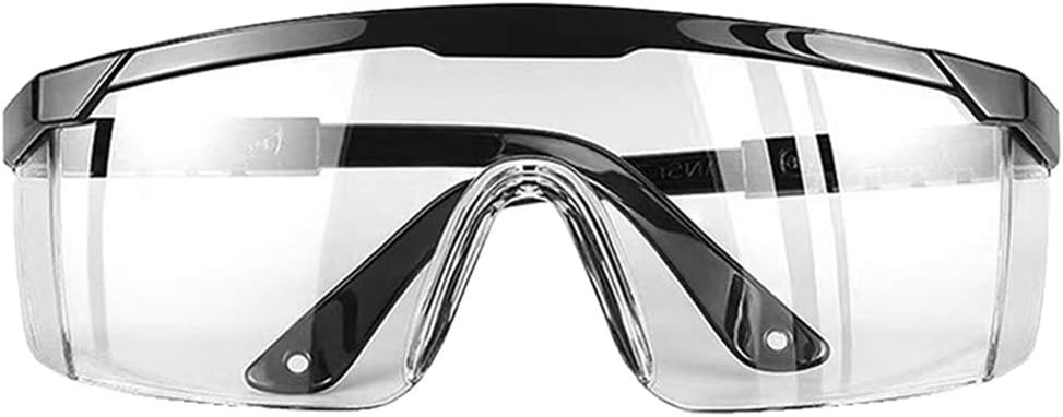 MJL Safety Goggles Protective Glasses Anti-fog Safety Glasses Dustproof Protective Work Goggles Over for Surgical Laboratory Chemistry Black edge