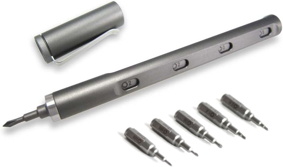 Premium Tool Pen by Mininch | EDC Multi-Tool Screwdriver | Interchangeable Phillips, Flathead, Hex, and Star Bolt Heads | Imperial and Metric Sizes (Deluxe Mini Tool Pen, Gunmetal)