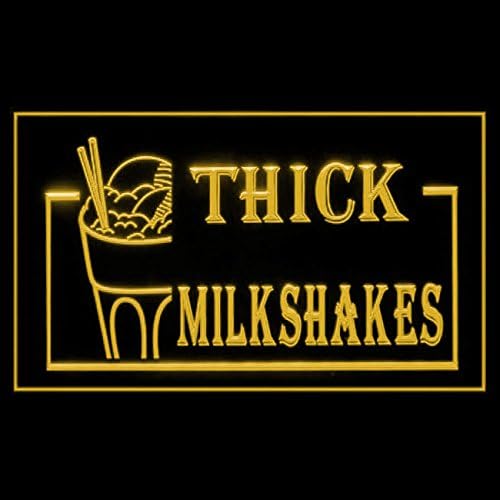tigerneon 110079 Thick Milkshakes Beverage Ice Cream Shop LED Light Sign