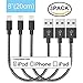 ONSON iPhone Cable,3Pack 8 Inch Short Nylon Braided iPhone Cord Lightning Cable Certified to USB Charging Charger for iPhone 7/7 Plus/6S/6S Plus,SE/5S/5,iPad,iPod Nano 7 (Black White,8 Inch)
