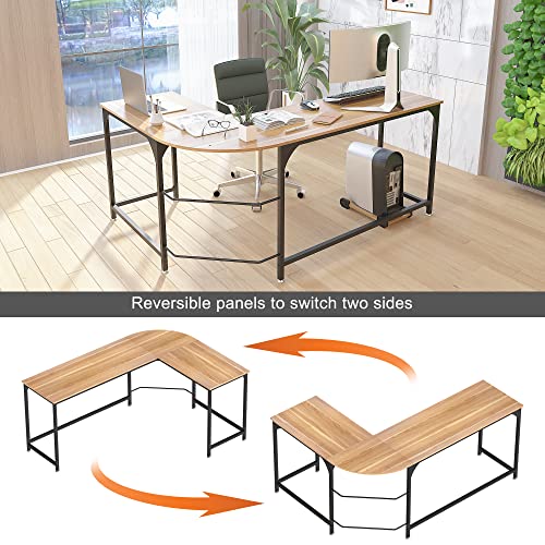 Reversible L Shaped Gaming Desk, Weehom 66 inch Corner Computer Desk