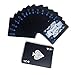 BUYDEAL Playing Cards Regular Index Plastic Playing Cards,Waterproof PVC Table Card,2-Deck (Black)