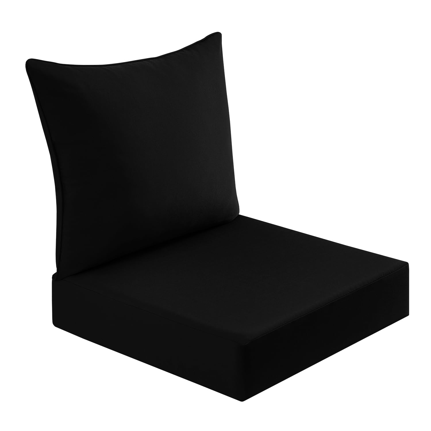 Photo 1 of downluxe Outdoor Deep Seat Cushion Set, Waterproof Patio Furniture Cushions with Zipper for Outdoor Chair Sofa, 24" x 24", Black