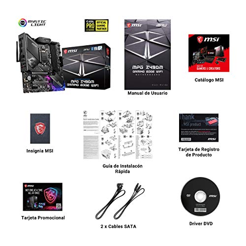 MSI-MPG-Z490M-Gaming-Edge-Wifi-Placa-Base-Performance-Gaming-10th-Gen-Intel-Core-LGA-1200-Socket-DDR4-SLICF-Doble-Ranura-M2-USB-32-Gen-2-Wi-Fi-6-micro-ATX-DPHDMI-Mystic-Light-RGB