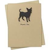 Chihuahua Thank You Card | Handmade Black Dog Cards | Single or 10 Pack | Pick Inside