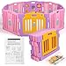 JAXPETY Baby Playpen Kids 8 Panel Safety Play Center Yard Home Indoor Outdoor New Pen (Pink)