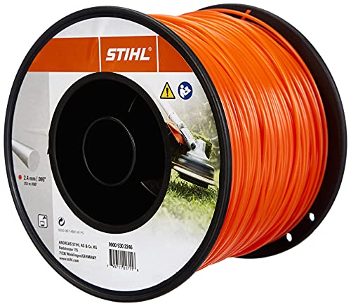 Stihl Trimmerfaden Mähfaden rund Ø 2,4 mm x 253 m Länge Orange (00009302246) zum Trimmen von Rasenkanten
