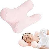 vocheer Anti Wrinkle Pillow, Comfortable Down Alternative Face Pillow, Adjustable Beauty Pillows Provides Neck Support and Pain Relief, Perfect Ergonomic Design for Side Sleeper, Amplexus, Pink